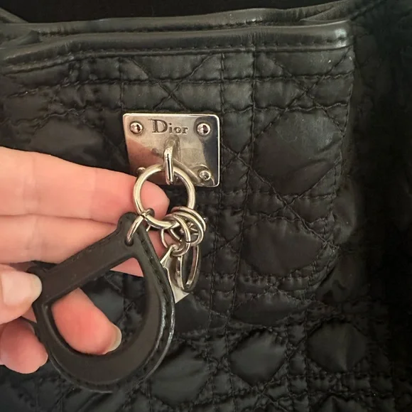 Black Dior Quilted Shoulder Bag with Silver Hardware - Picture 3 of 9